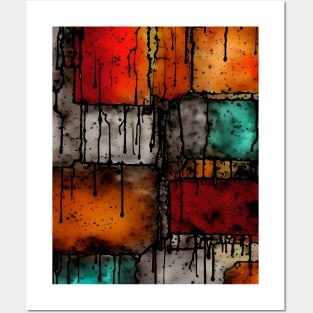 drippy grunge abstract Posters and Art